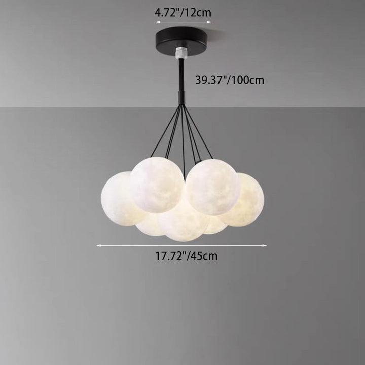 Chandelier contemporain à bulles en résine de fer avec 7/13 lumières pour salon 