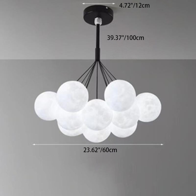 Chandelier contemporain à bulles en résine de fer avec 7/13 lumières pour salon 