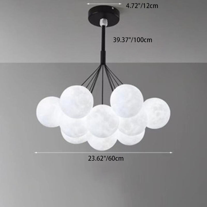 Chandelier contemporain à bulles en résine de fer avec 7/13 lumières pour salon 