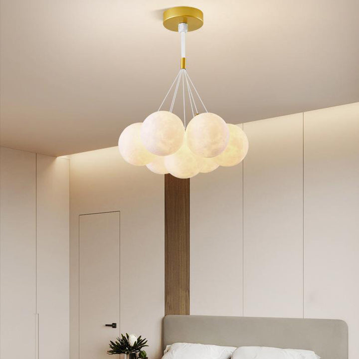 Chandelier contemporain à bulles en résine de fer avec 7/13 lumières pour salon 