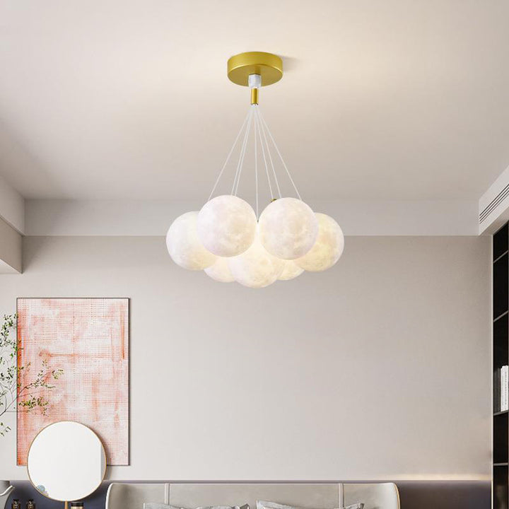 Chandelier contemporain à bulles en résine de fer avec 7/13 lumières pour salon 