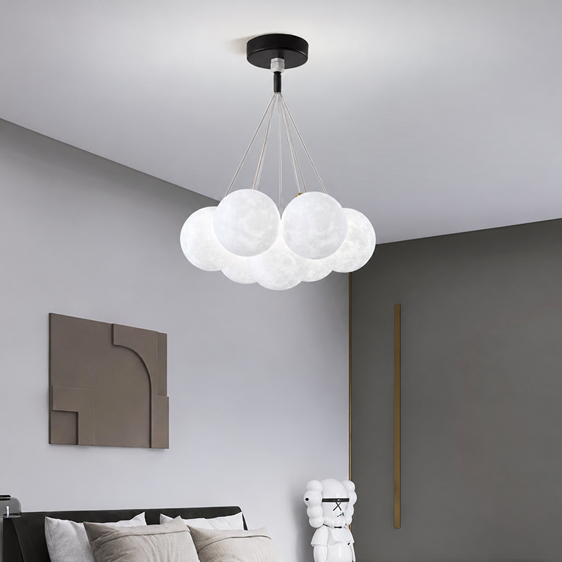 Contemporary Creative Branch Bubbles Iron Resin 7/13-Light Chandelier For Living Room