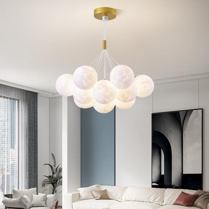 Chandelier contemporain à bulles en résine de fer avec 7/13 lumières pour salon 