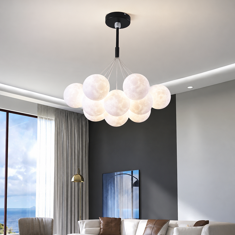 Contemporary Creative Branch Bubbles Iron Resin 7/13-Light Chandelier For Living Room