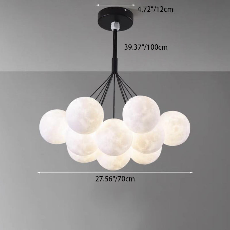 Chandelier contemporain à bulles en résine de fer avec 7/13 lumières pour salon 