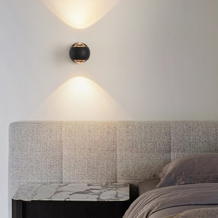 Lámpara de Aplique de Pared LED de Vidrio de Aluminio Esférica Minimalista Moderna para Dormitorio 