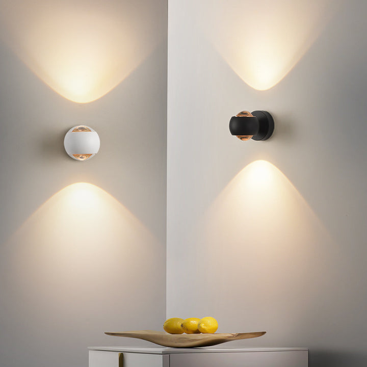 Lámpara de Aplique de Pared LED de Vidrio de Aluminio Esférica Minimalista Moderna para Dormitorio 