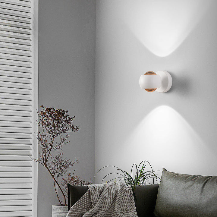 Lámpara de Aplique de Pared LED de Vidrio de Aluminio Esférica Minimalista Moderna para Dormitorio 
