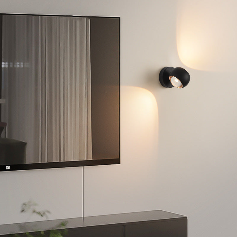 Lámpara de Aplique de Pared LED de Vidrio de Aluminio Esférica Minimalista Moderna para Dormitorio 