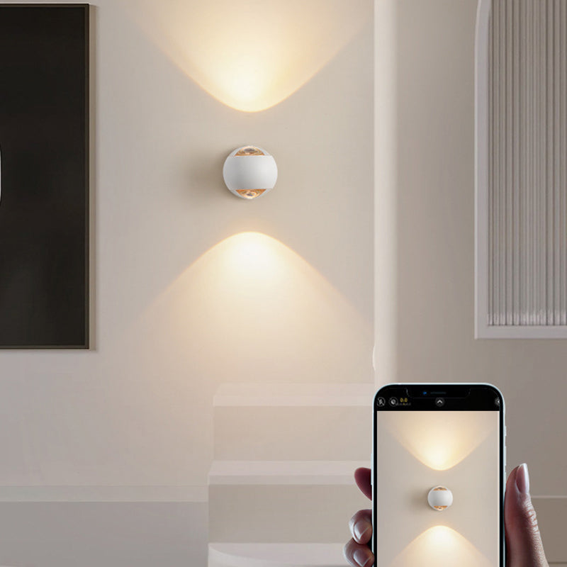 Lámpara de Aplique de Pared LED de Vidrio de Aluminio Esférica Minimalista Moderna para Dormitorio 