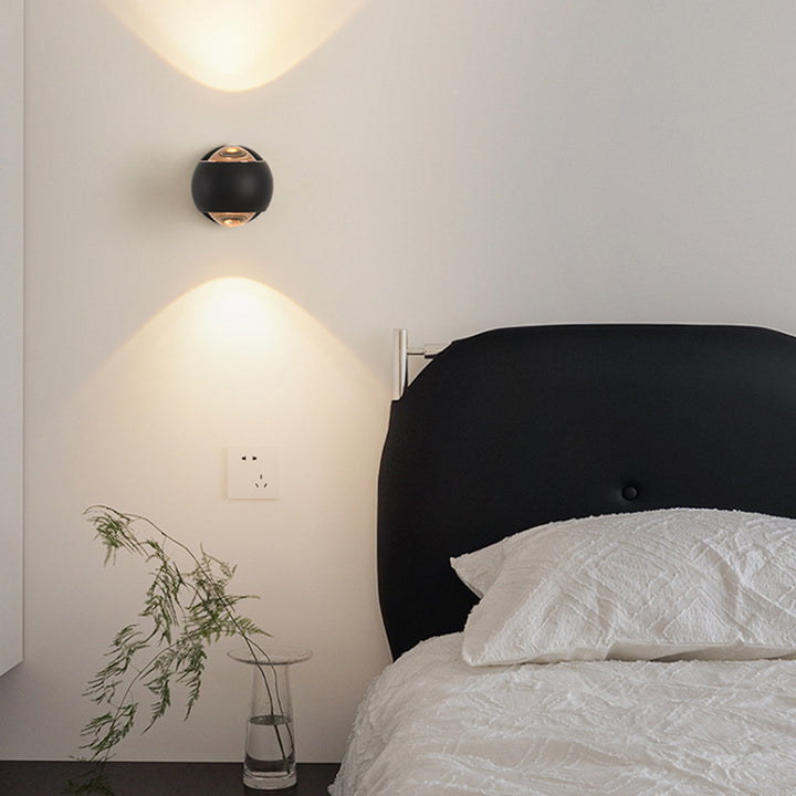 Lámpara de Aplique de Pared LED de Vidrio de Aluminio Esférica Minimalista Moderna para Dormitorio 