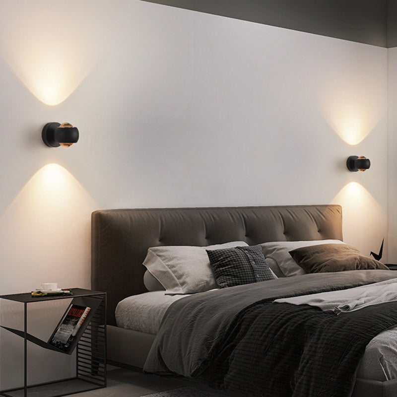 Lámpara de Aplique de Pared LED de Vidrio de Aluminio Esférica Minimalista Moderna para Dormitorio 