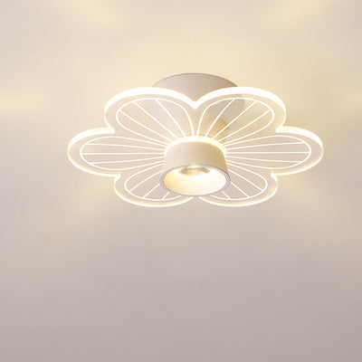 Zeitgenössische skandinavische Lotusblatt-Rosen-Eisen-Acryl-LED-Halbeinbau-Deckenleuchte für das Wohnzimmer 