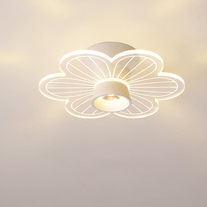 Zeitgenössische skandinavische Lotusblatt-Rosen-Eisen-Acryl-LED-Halbeinbau-Deckenleuchte für das Wohnzimmer 