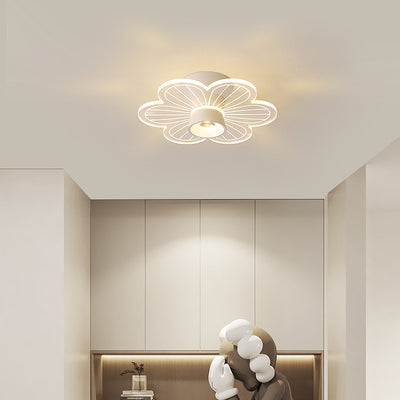 Zeitgenössische skandinavische Lotusblatt-Rosen-Eisen-Acryl-LED-Halbeinbau-Deckenleuchte für das Wohnzimmer 