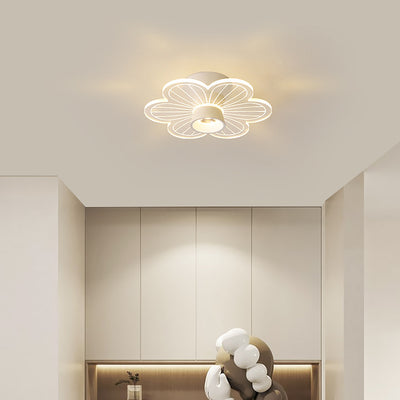 Zeitgenössische skandinavische Lotusblatt-Rosen-Eisen-Acryl-LED-Halbeinbau-Deckenleuchte für das Wohnzimmer 