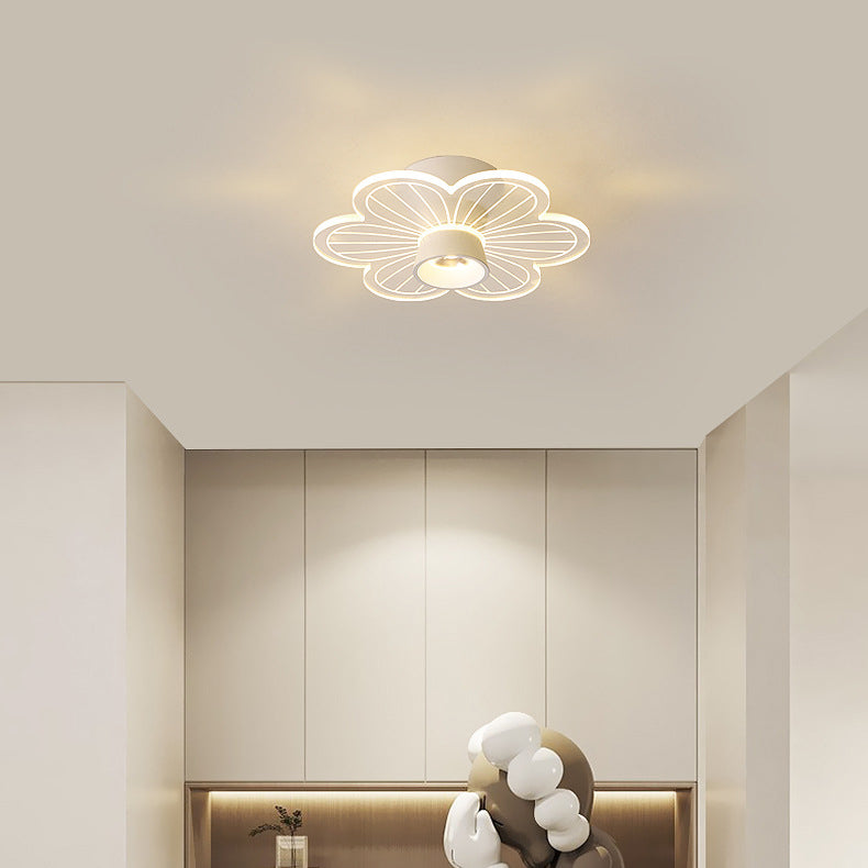 Zeitgenössische skandinavische Lotusblatt-Rosen-Eisen-Acryl-LED-Halbeinbau-Deckenleuchte für das Wohnzimmer 
