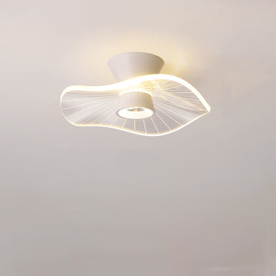 Zeitgenössische skandinavische Lotusblatt-Rosen-Eisen-Acryl-LED-Halbeinbau-Deckenleuchte für das Wohnzimmer 