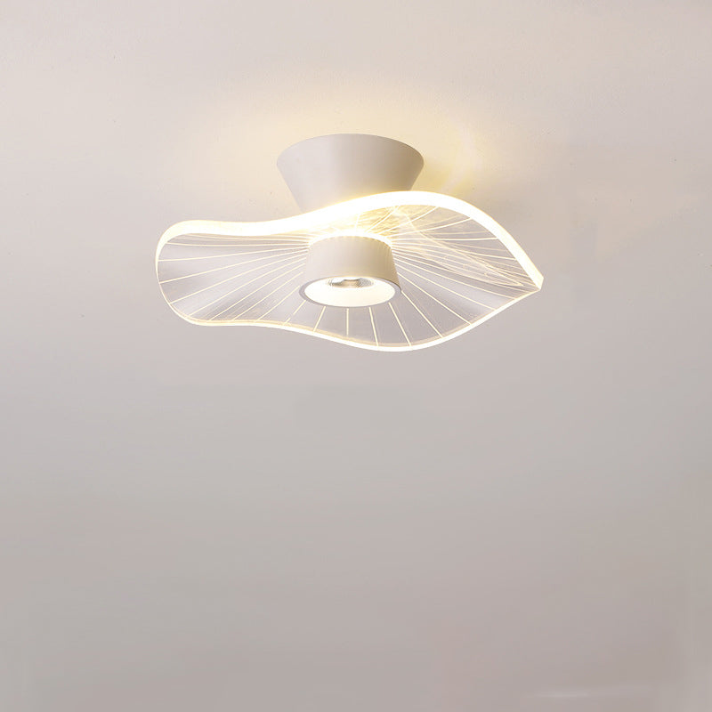 Zeitgenössische skandinavische Lotusblatt-Rosen-Eisen-Acryl-LED-Halbeinbau-Deckenleuchte für das Wohnzimmer 