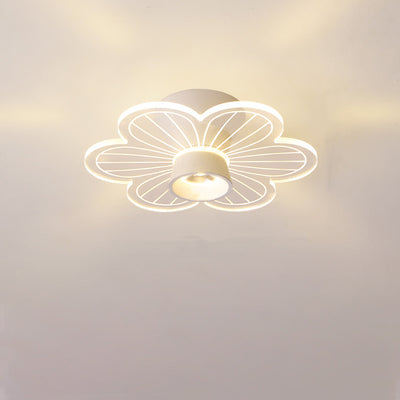 Zeitgenössische skandinavische Lotusblatt-Rosen-Eisen-Acryl-LED-Halbeinbau-Deckenleuchte für das Wohnzimmer 