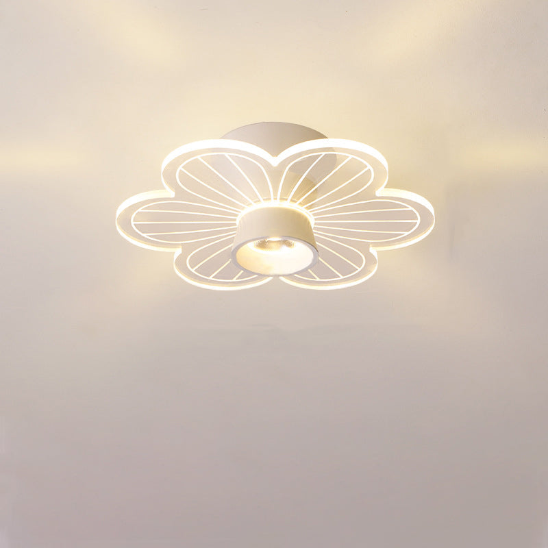 Zeitgenössische skandinavische Lotusblatt-Rosen-Eisen-Acryl-LED-Halbeinbau-Deckenleuchte für das Wohnzimmer 
