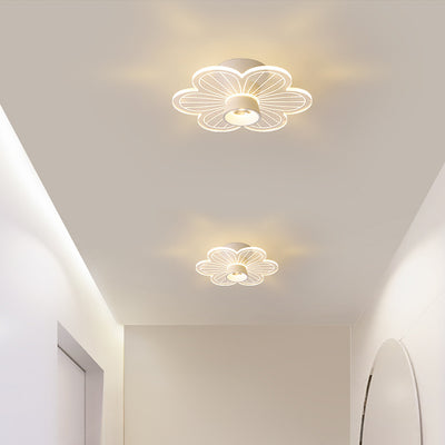 Zeitgenössische skandinavische Lotusblatt-Rosen-Eisen-Acryl-LED-Halbeinbau-Deckenleuchte für das Wohnzimmer 