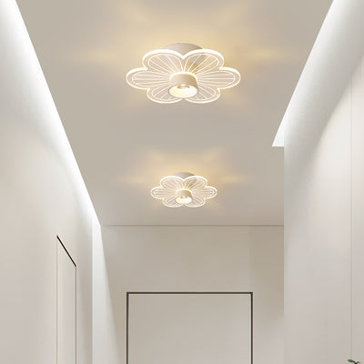 Zeitgenössische skandinavische Lotusblatt-Rosen-Eisen-Acryl-LED-Halbeinbau-Deckenleuchte für das Wohnzimmer 