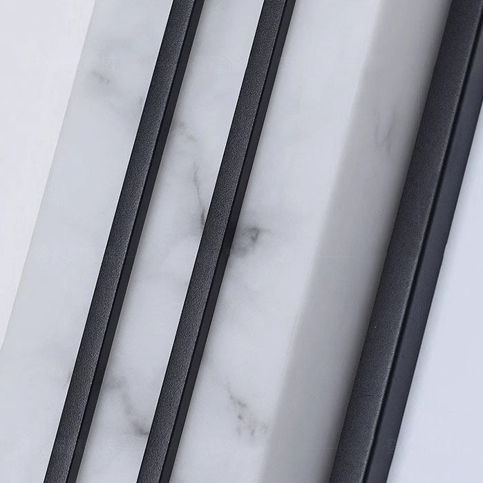 Moderno Minimalista Impermeable Rectangular Lámpara Aplique de Pared LED de Acero Inoxidable Largo con Resina para Patio Exterior 