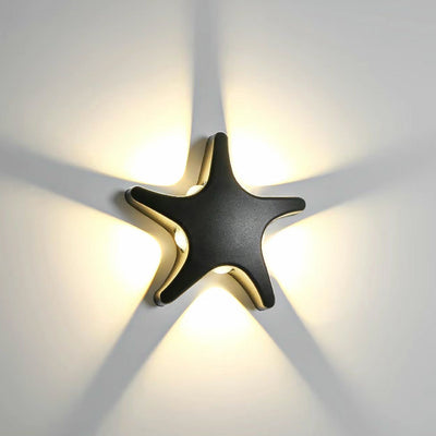 Applique murale extérieure contemporaine créative étanche en étoile de mer en aluminium moulé sous pression et acrylique LED pour patio extérieur 