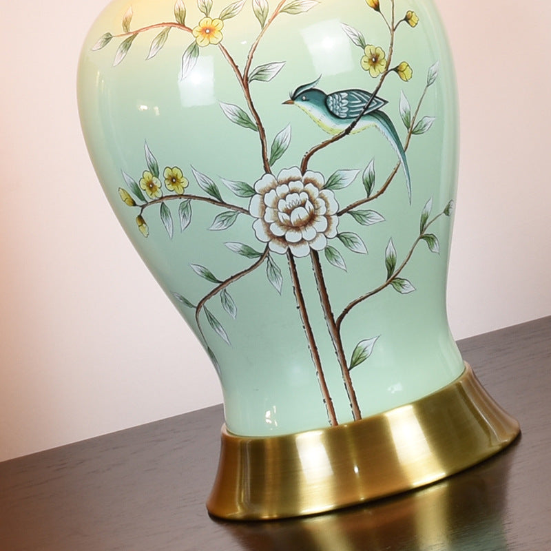 Lampe de table 1 lumière en céramique ovale d&