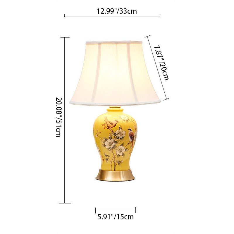 Lampe de table 1 lumière en céramique ovale d&