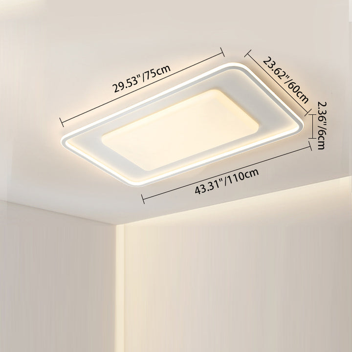 Contemporary Scandinavian Square Round Rectangle Iron Aluminum Silicone Acrylic LED Flush Mount Ceiling Light For Living Room