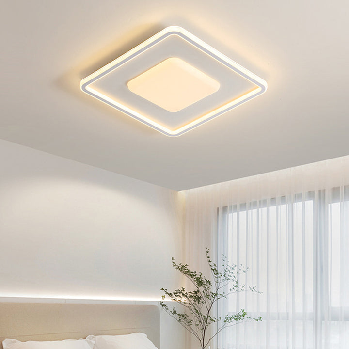 Contemporary Scandinavian Square Round Rectangle Iron Aluminum Silicone Acrylic LED Flush Mount Ceiling Light For Living Room