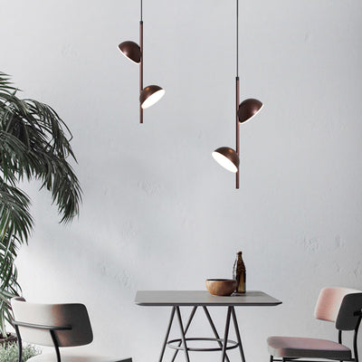 Contemporary Scandinavian Semicircle Long Rod Iron Aluminum LED Pendant Light For Bedroom