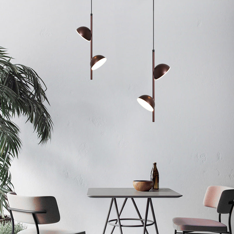 Contemporary Scandinavian Semicircle Long Rod Iron Aluminum LED Pendant Light For Bedroom