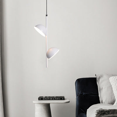 Contemporary Scandinavian Semicircle Long Rod Iron Aluminum LED Pendant Light For Bedroom