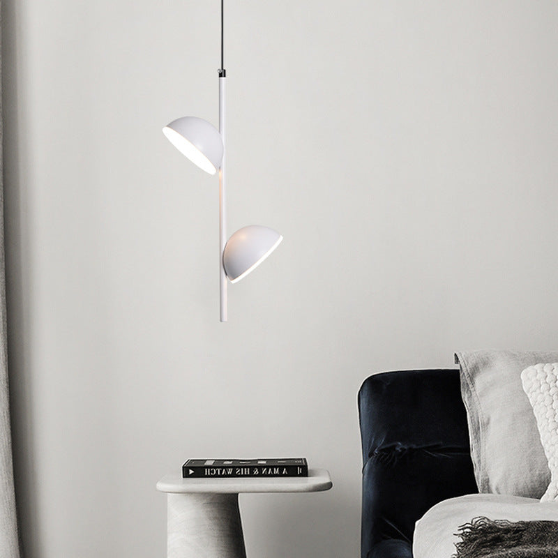 Contemporary Scandinavian Semicircle Long Rod Iron Aluminum LED Pendant Light For Bedroom