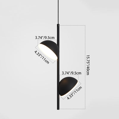 Contemporary Scandinavian Semicircle Long Rod Iron Aluminum LED Pendant Light For Bedroom