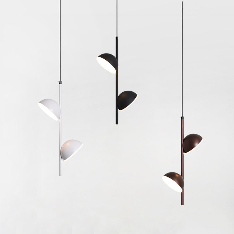 Contemporary Scandinavian Semicircle Long Rod Iron Aluminum LED Pendant Light For Bedroom