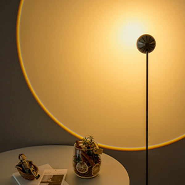 Modern Minimalist Semicircle Cylinder Aluminum Glass LED Standing Floor Lamp For Living Room