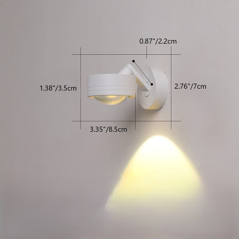 Applique Murale LED en Aluminium Réglable avec Base Cylindrique Minimaliste Moderne et Disque en Verre pour Salon 