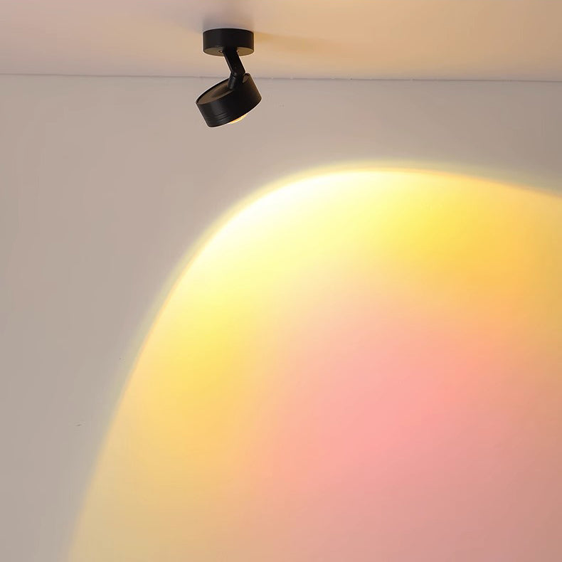 Lumière de plafond semi-encastrée LED en aluminium réglable avec base cylindrique minimaliste moderne pour salon 