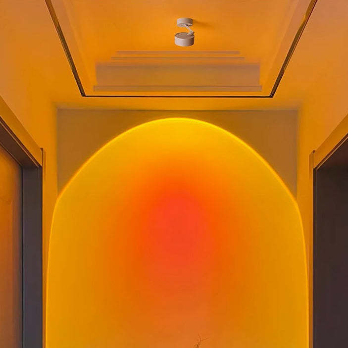 Lumière de plafond semi-encastrée LED en aluminium réglable avec base cylindrique minimaliste moderne pour salon 