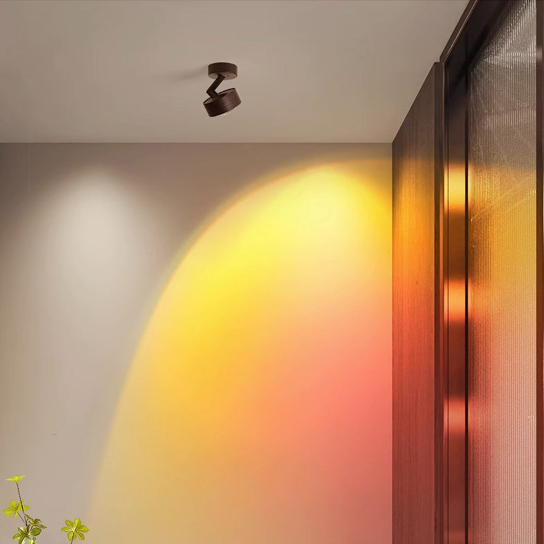 Lumière de plafond semi-encastrée LED en aluminium réglable avec base cylindrique minimaliste moderne pour salon 