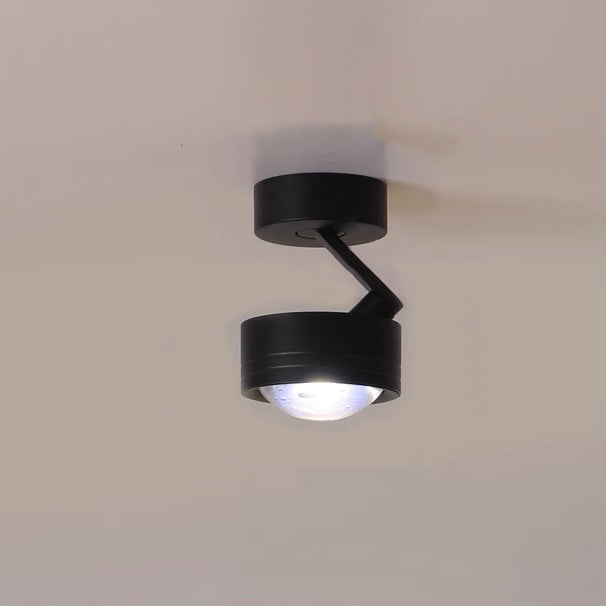 Lumière de plafond semi-encastrée LED en aluminium réglable avec base cylindrique minimaliste moderne pour salon 