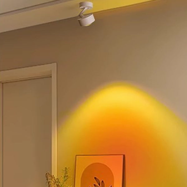 Lumière de plafond semi-encastrée LED en aluminium réglable avec base cylindrique minimaliste moderne pour salon 