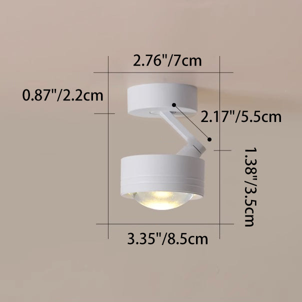 Lumière de plafond semi-encastrée LED en aluminium réglable avec base cylindrique minimaliste moderne pour salon 
