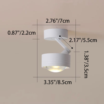 Moderne minimalistische Zylinder-Disc-Basis verstellbare Aluminium-Glas-LED-Halbeinbau-Deckenleuchte für Wohnzimmer 