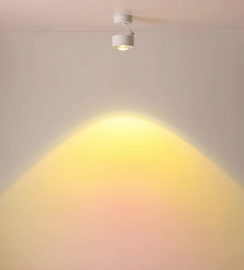 Lumière de plafond semi-encastrée LED en aluminium réglable avec base cylindrique minimaliste moderne pour salon 