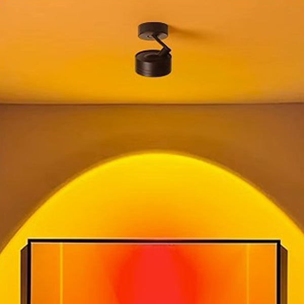 Lumière de plafond semi-encastrée LED en aluminium réglable avec base cylindrique minimaliste moderne pour salon 